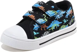 Boys Girls Sneakers Toddler Canvas Shoes Kids Walking Shoes with Hook and Loops
