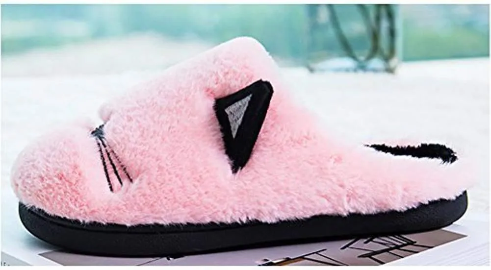 Boys Girls Warm Slippers Kids Family Cute Cat Household Anti-Slip Indoor Home Slippers