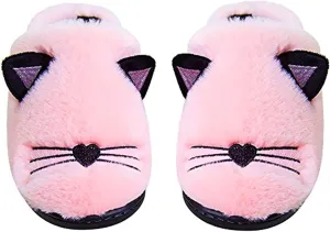 Boys Girls Warm Slippers Kids Family Cute Cat Household Anti-Slip Indoor Home Slippers