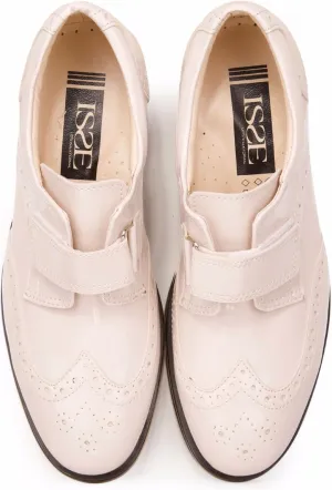 Boys Patent Synthetic Leather Dress Shoes Strap Brogue Formal Wedding Pageboy Footwear