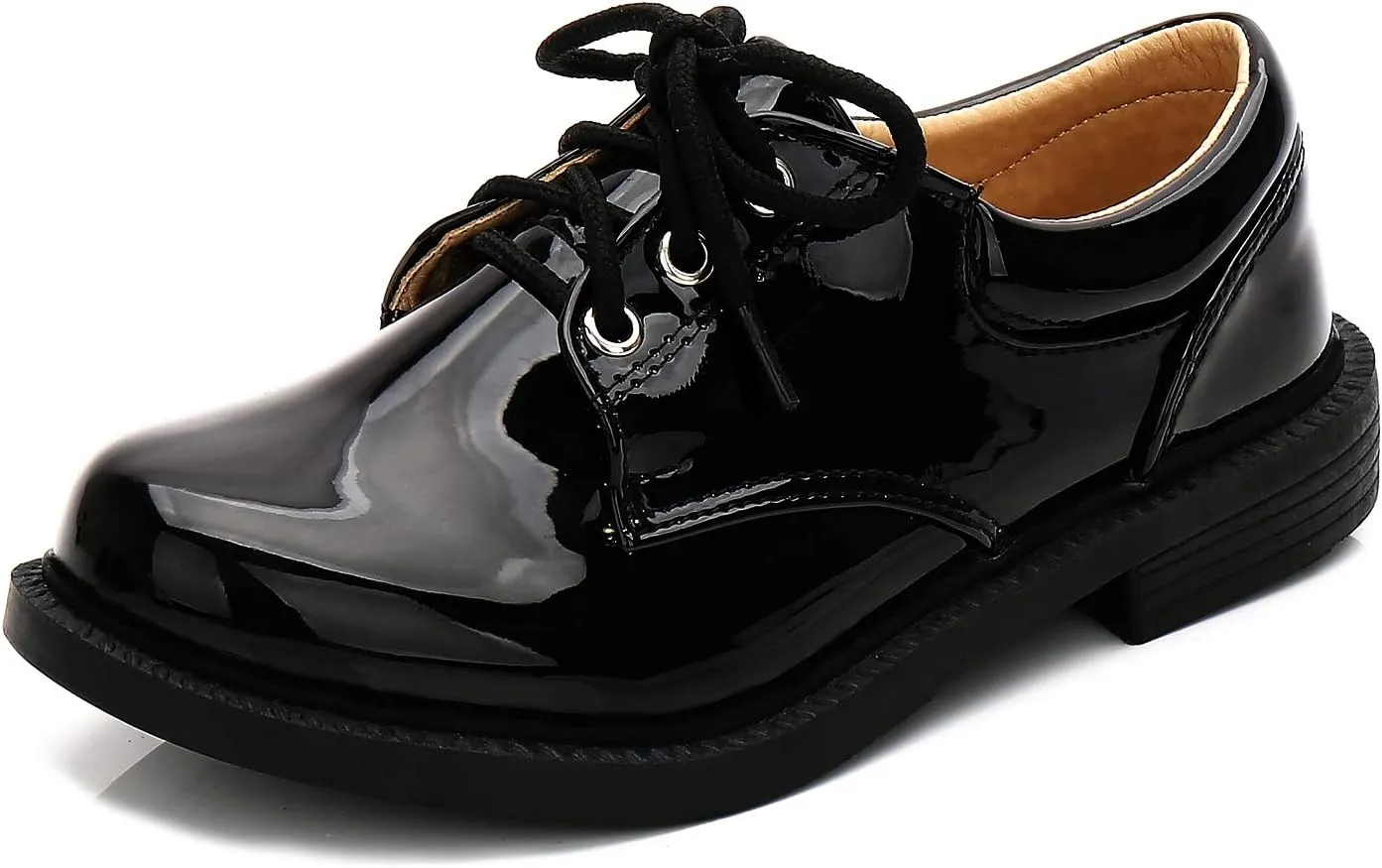 Boys Shiny Tuxedo Shoes Kids Patent Leather Dress Oxford Shoes