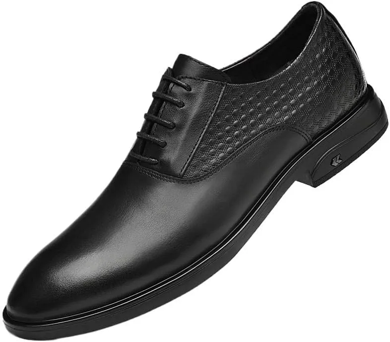 British Style Comfortable Casual Leather Shoes Classic Pure Color Lace-up Oxfords Men's Soft-Soled Formal Wedding Shoes