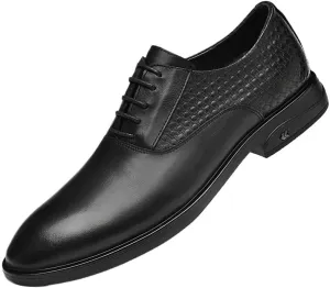 British Style Comfortable Casual Leather Shoes Classic Pure Color Lace-up Oxfords Men's Soft-Soled Formal Wedding Shoes