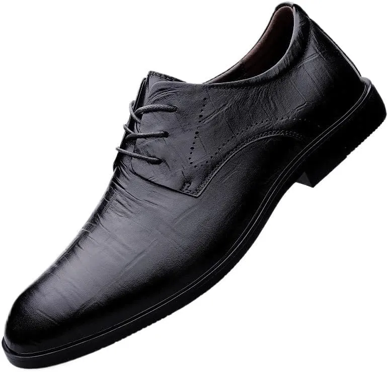 British Style Height Increase Leather Shoes Men's Fashionable Wedding Tuxedo Shoes Modern Classic Lace-up Oxford