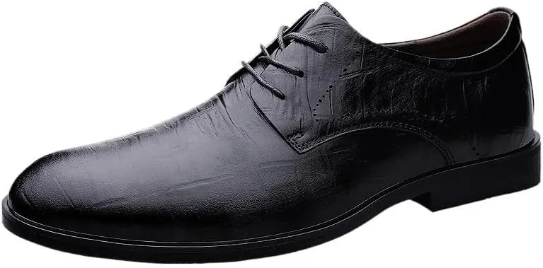 British Style Height Increase Leather Shoes Men's Fashionable Wedding Tuxedo Shoes Modern Classic Lace-up Oxford