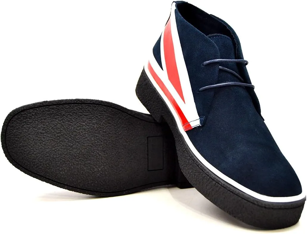 British Walkers Men's Playboy High top Chukka Boot Union Jack Red/White/Blue