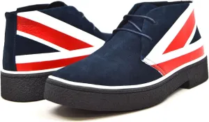 British Walkers Men's Playboy High top Chukka Boot Union Jack Red/White/Blue