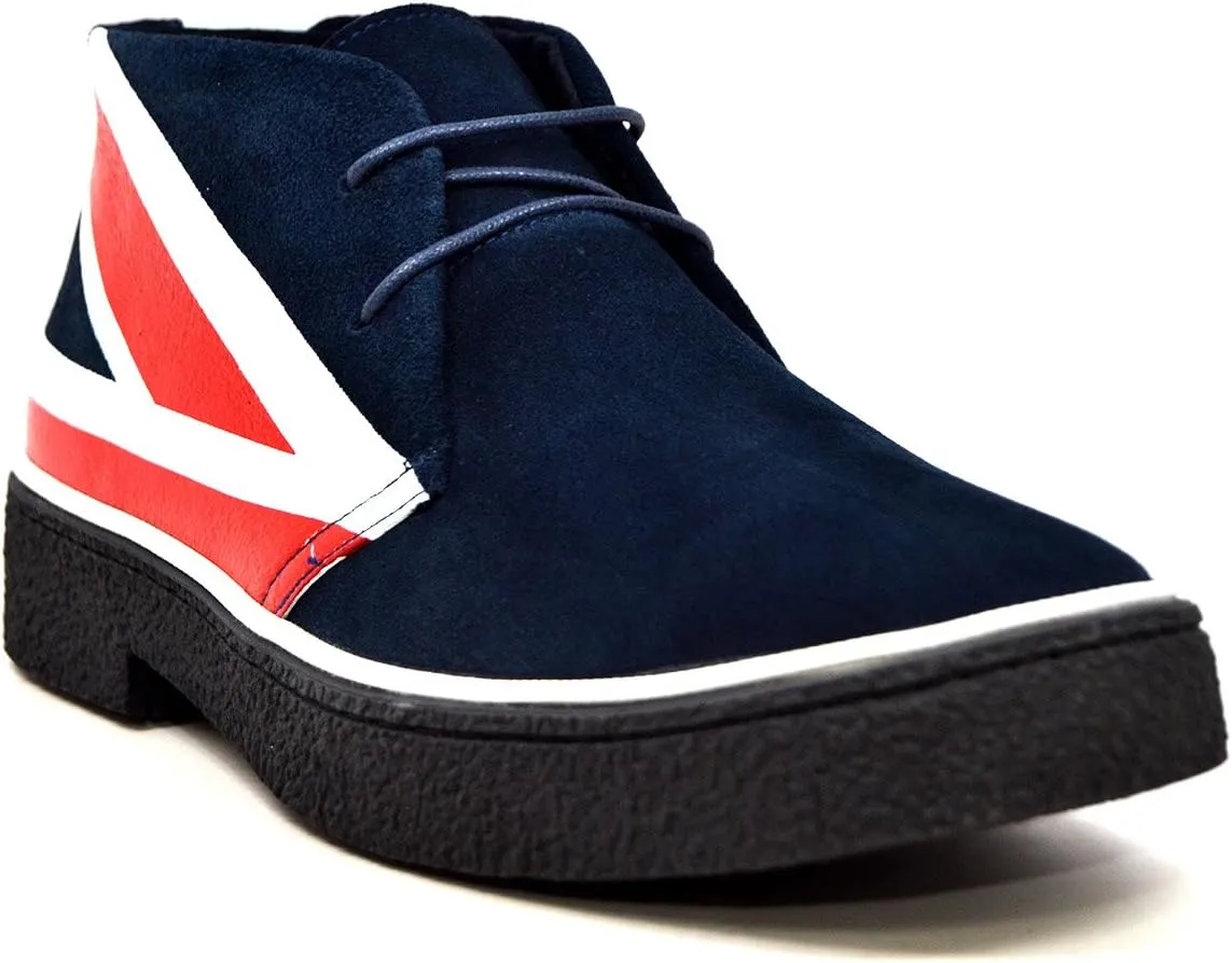 British Walkers Men's Playboy High top Chukka Boot Union Jack Red/White/Blue