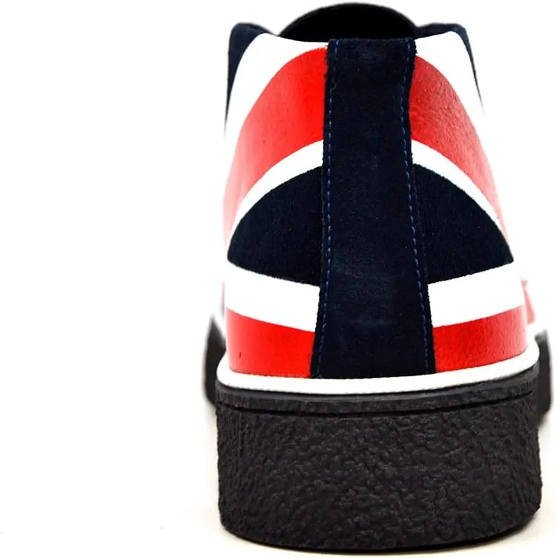 British Walkers Men's Playboy High top Chukka Boot Union Jack Red/White/Blue