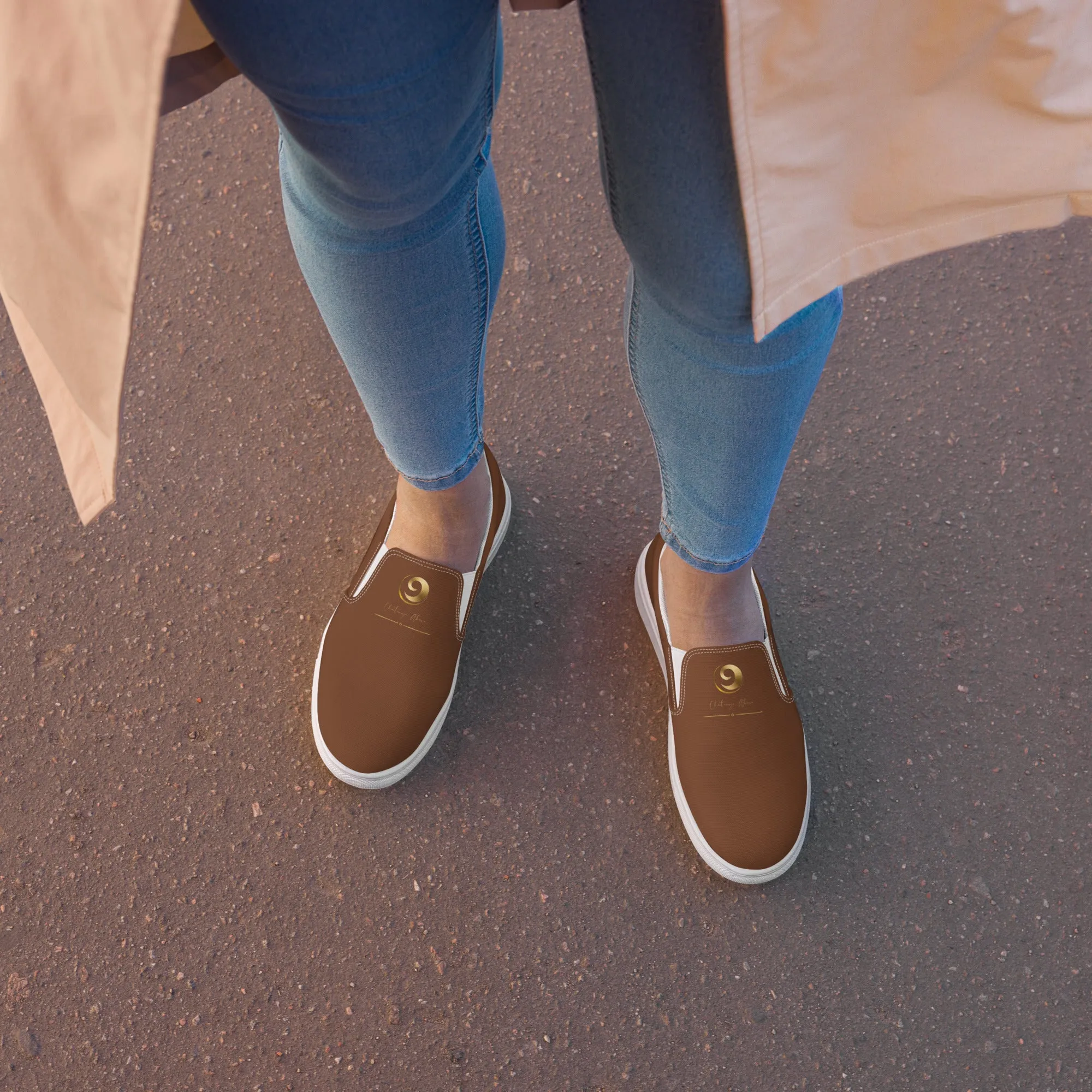 Brown Chaitanya Abara Women’s Slip-on Canvas Shoes