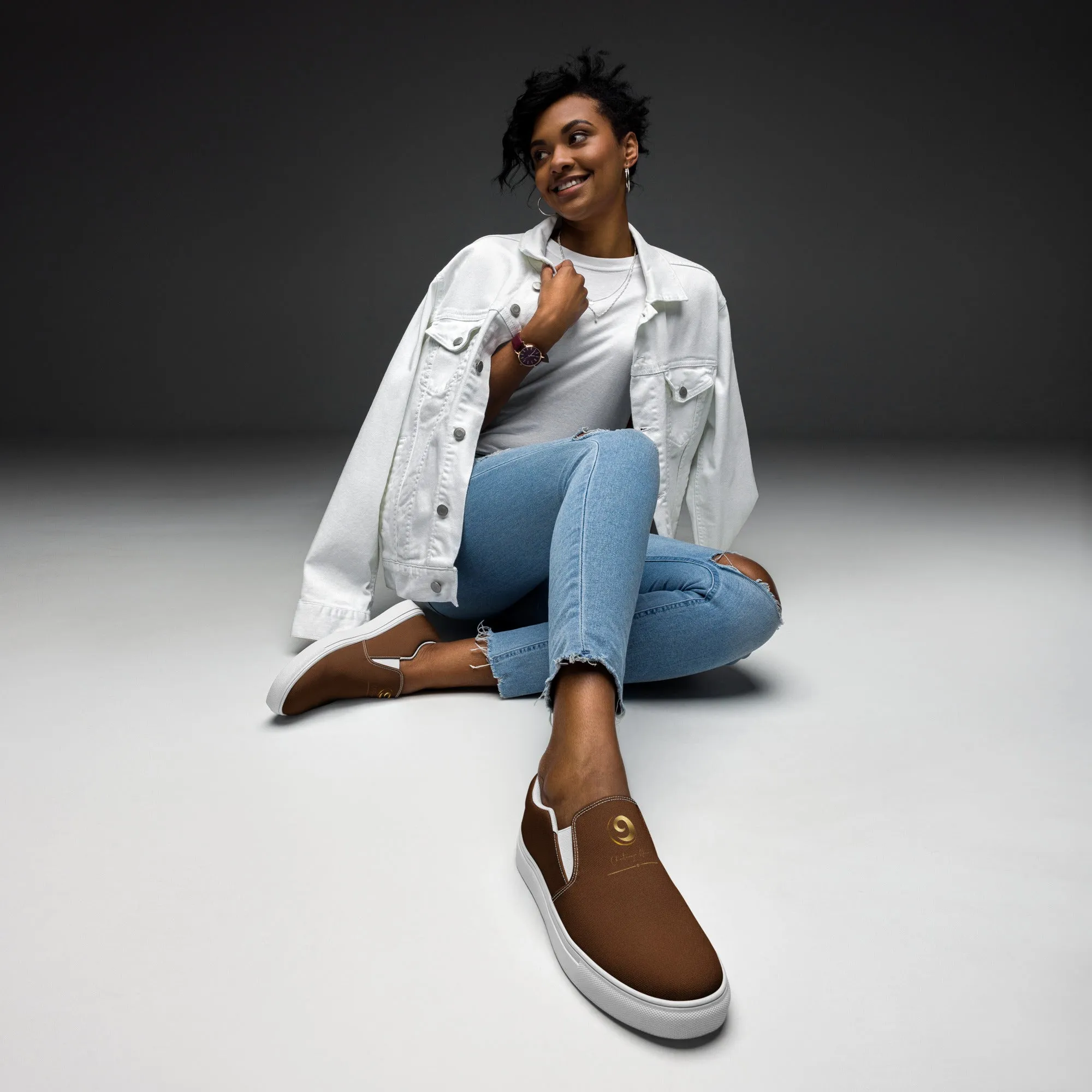 Brown Chaitanya Abara Women’s Slip-on Canvas Shoes