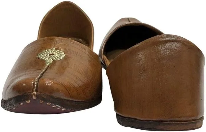 Brown Jutti for Men's Mens Brown Mojari Indian Shoes Handmade Shoes Khussa Shoes Ethnic Shoes
