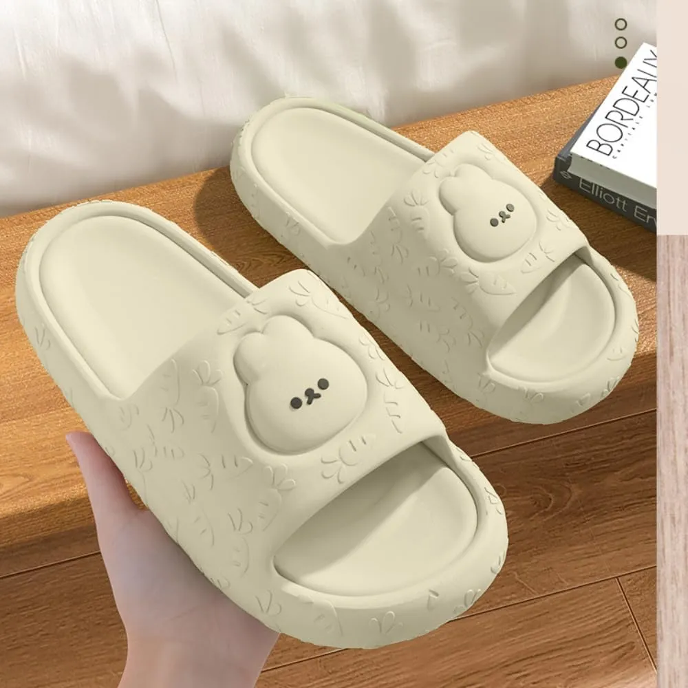 Bunny Slippers Bathroom Slippers Cartoon Ladies Summer Indoor Home Soft Sole Non-slip Thick Eva Slippers Can Be Worn Outside