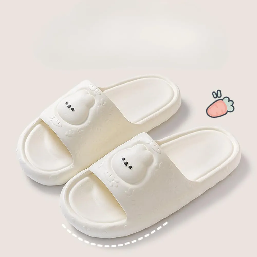 Bunny Slippers Bathroom Slippers Cartoon Ladies Summer Indoor Home Soft Sole Non-slip Thick Eva Slippers Can Be Worn Outside