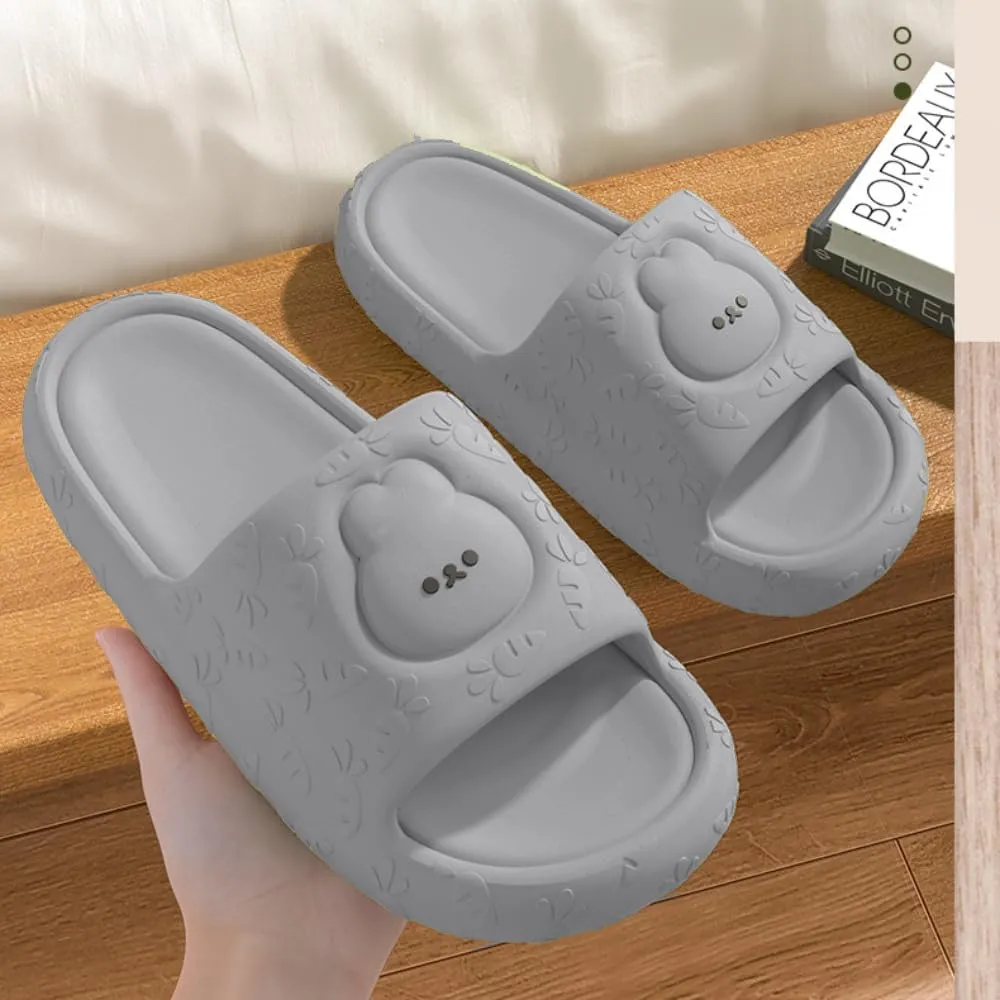 Bunny Slippers Bathroom Slippers Cartoon Ladies Summer Indoor Home Soft Sole Non-slip Thick Eva Slippers Can Be Worn Outside