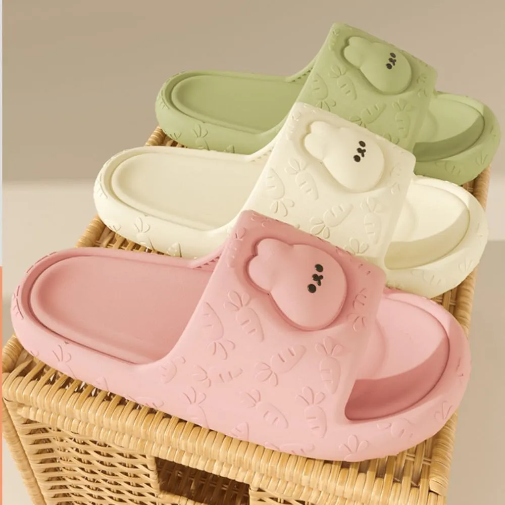 Bunny Slippers Bathroom Slippers Cartoon Ladies Summer Indoor Home Soft Sole Non-slip Thick Eva Slippers Can Be Worn Outside