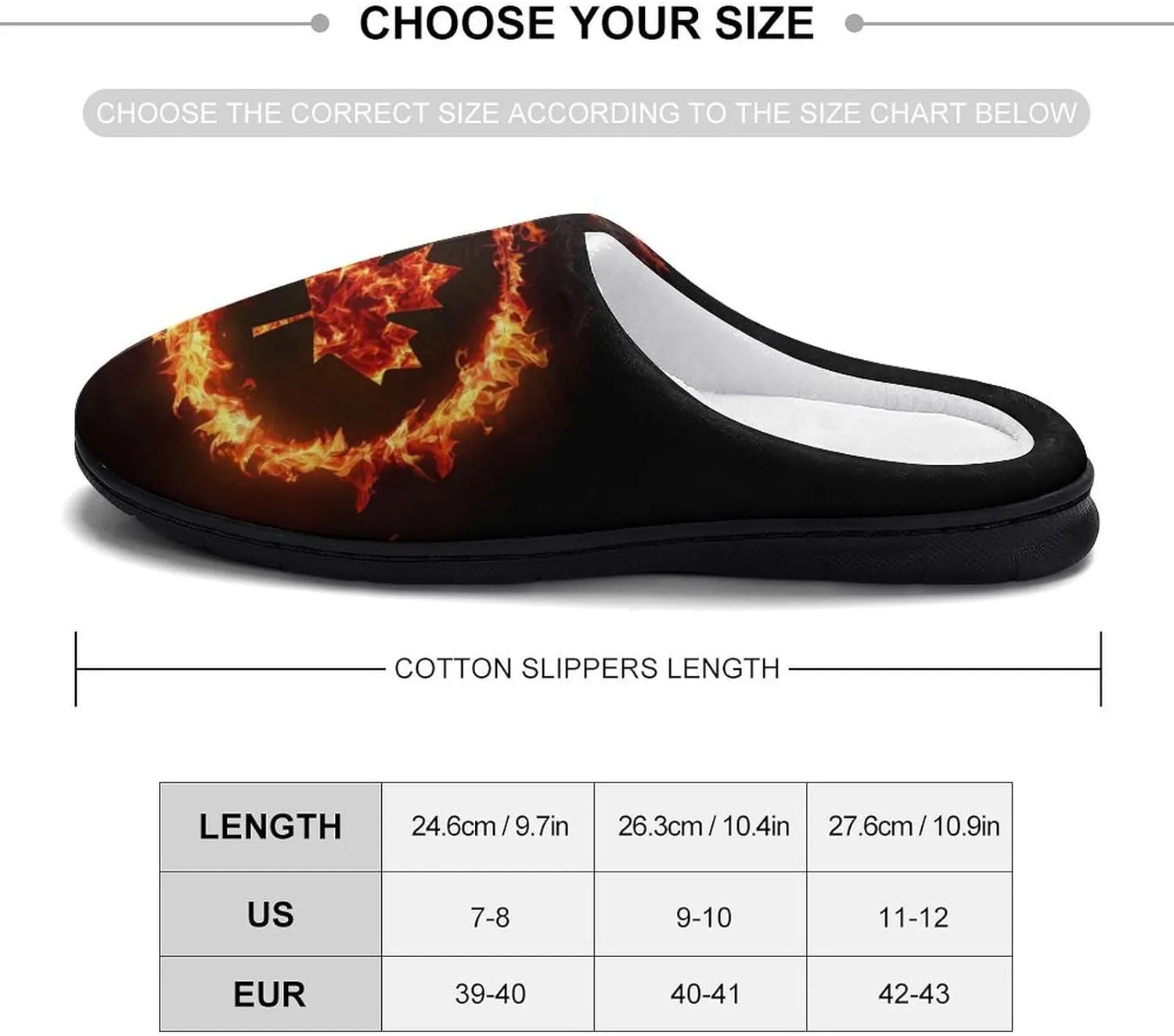 Canada Flag Canadian Flame Flag Cotton Slippers for Women Warm Slippers Anti Slip House Shoes