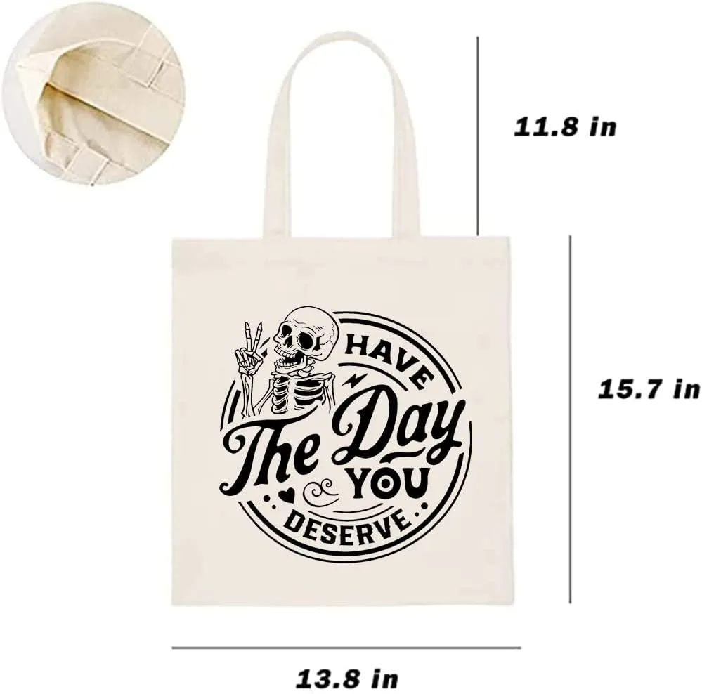 Canvas Aesthetic Tote Bag for Women Beach Bag Shopping Bags Shoulder Bag Reusable Grocery Bags