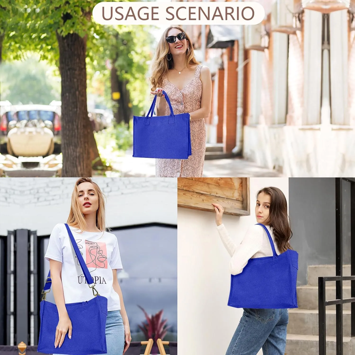 Canvas Tote Bag for Women, Large Laptop Crossbody Bag Travel Tote Handbag Everything Bag with Zip Simple Bag