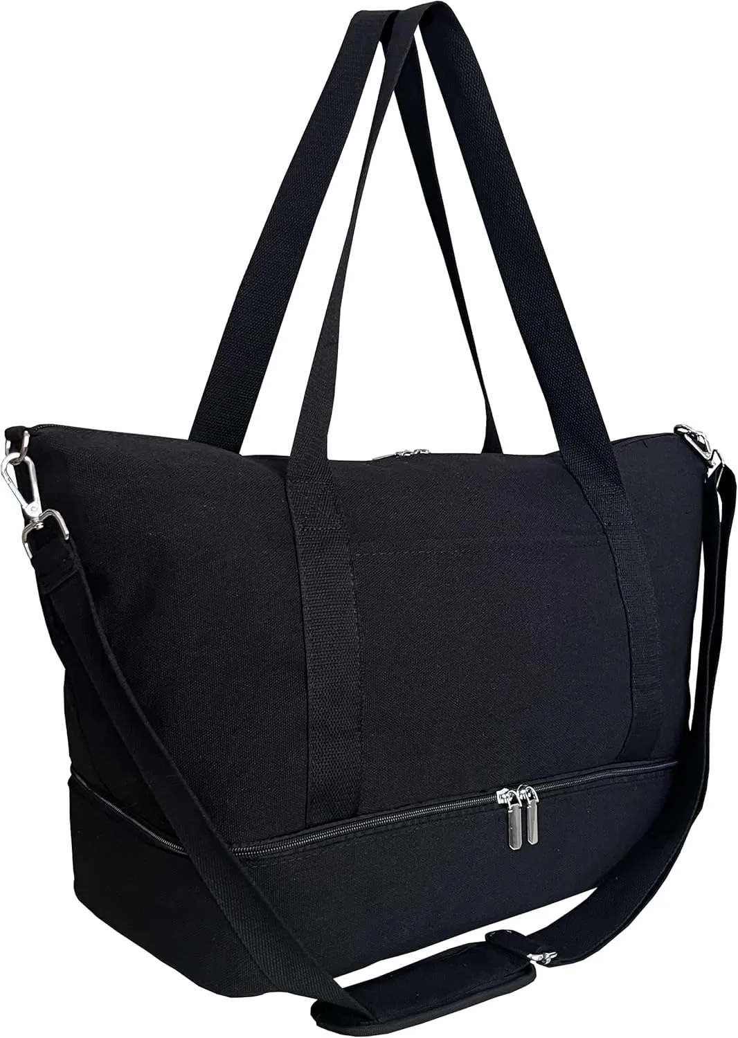 Canvas Travel Duffle Bag with Shoe Compartment