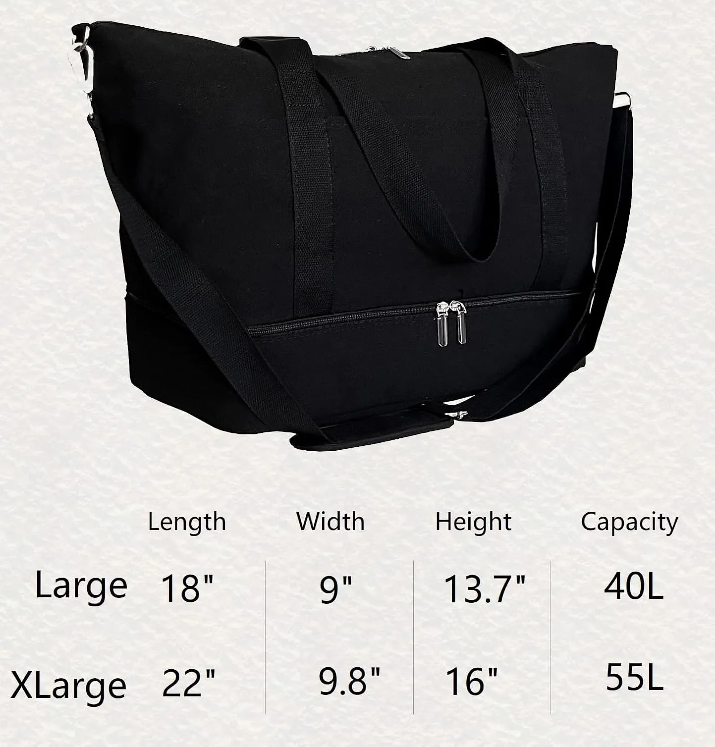 Canvas Travel Duffle Bag with Shoe Compartment