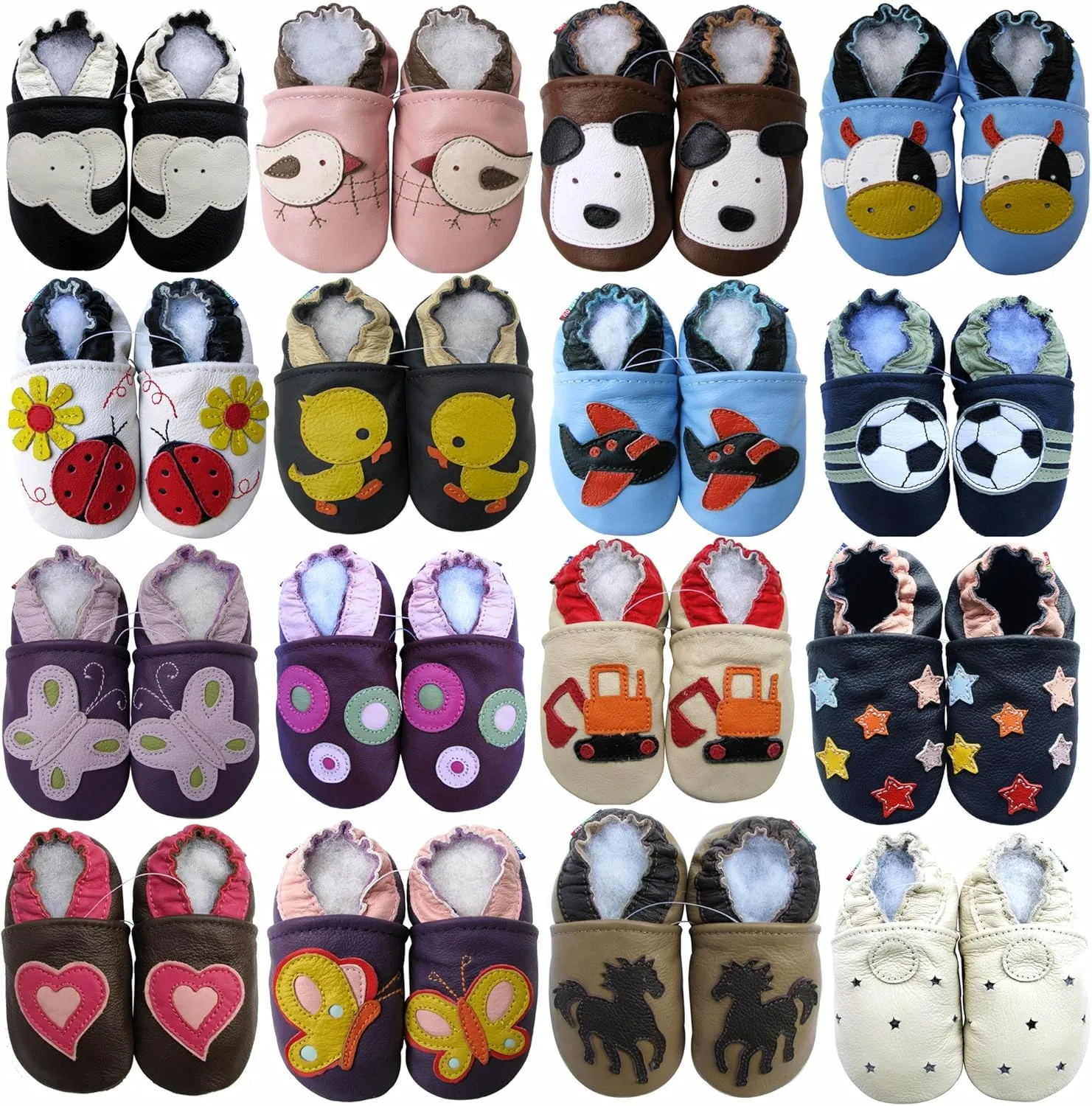 Carozoo 18 Designs Baby Shoes Leather Soft Sole Prewalker Crib Slippers Toddler Kids Shoes (0-6 Months to 7-8 Years)