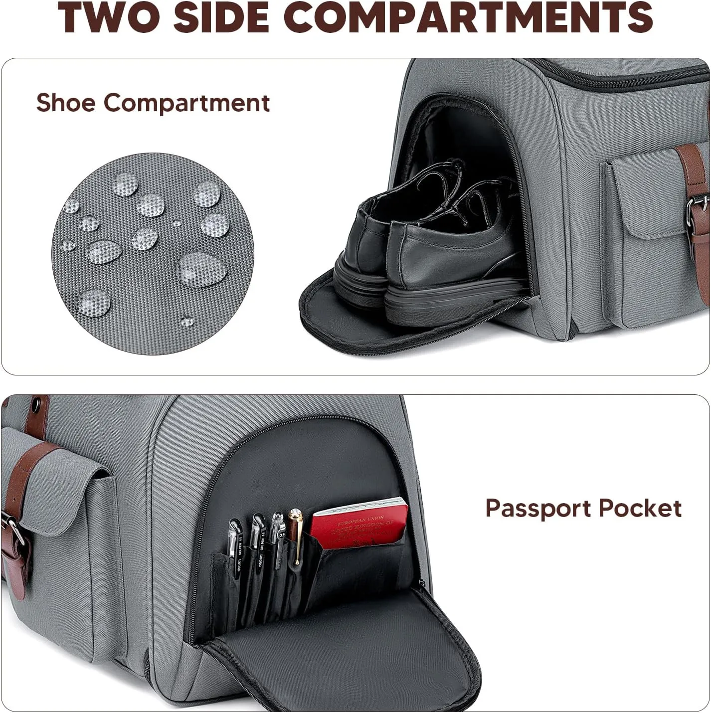 Carry on Garment Bag for Travel, Convertible Garment Duffle Bags for Men Women with Shoe Compartment - 2 in 1 Hanging Suitcase Suit Travel Bags