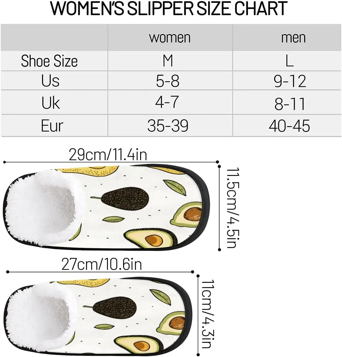 Cartoon Avocado Cute Slippers for Women Soft Non-Slip Indoor Slippers Home Slippers