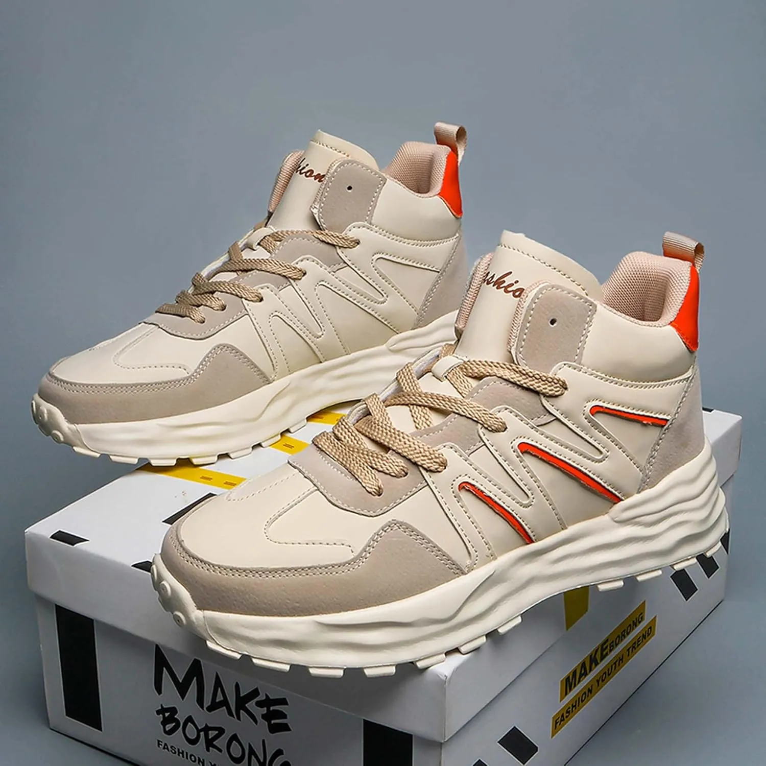 Casual Shoes, Sports Basketball Shoes Men's and Women's High Top Basketball Shoes, Streetball Master Breathable and Non Slip Outdoor Sports Shoes, Shock-Absorbing Fitness Shoes