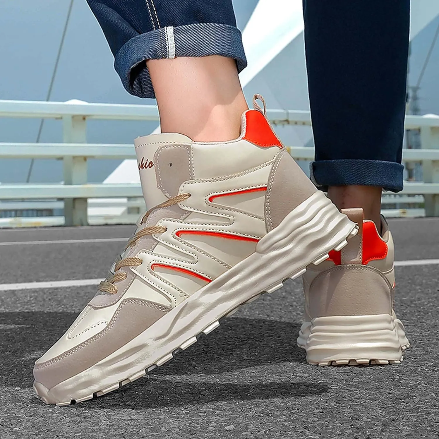 Casual Shoes, Sports Basketball Shoes Men's and Women's High Top Basketball Shoes, Streetball Master Breathable and Non Slip Outdoor Sports Shoes, Shock-Absorbing Fitness Shoes
