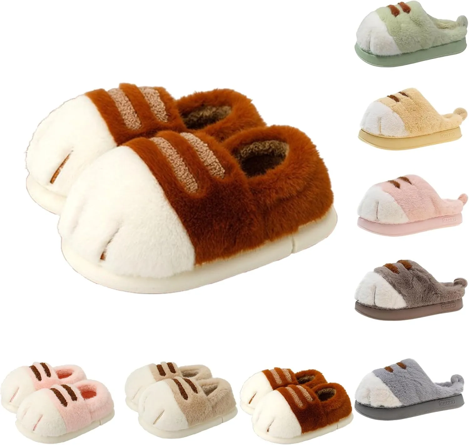 Cat Paw Slippers, Cat's Paw Slippers Winter Warm Furry Bedroom House Shoes, Funny Cat Paw Shoes for Indoor