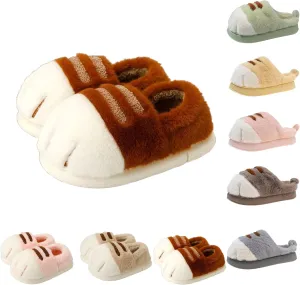 Cat Paw Slippers, Cat's Paw Slippers Winter Warm Furry Bedroom House Shoes, Funny Cat Paw Shoes for Indoor
