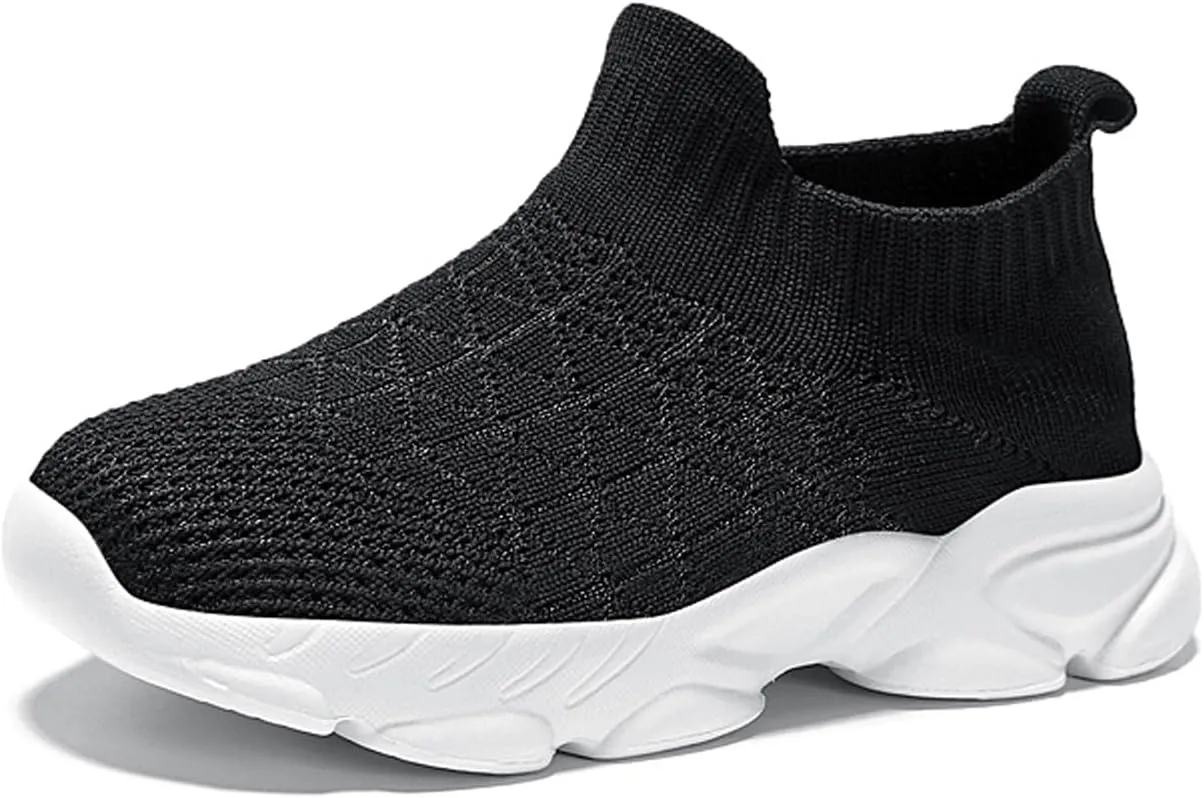 CERYTHRINA Kids Slip On Running Tennis Shoes Breathable Mesh Athletic High Top Casual Sports Walking Shoes Toddler/Little Kids/Big Kids