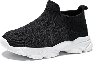 CERYTHRINA Kids Slip On Running Tennis Shoes Breathable Mesh Athletic High Top Casual Sports Walking Shoes Toddler/Little Kids/Big Kids