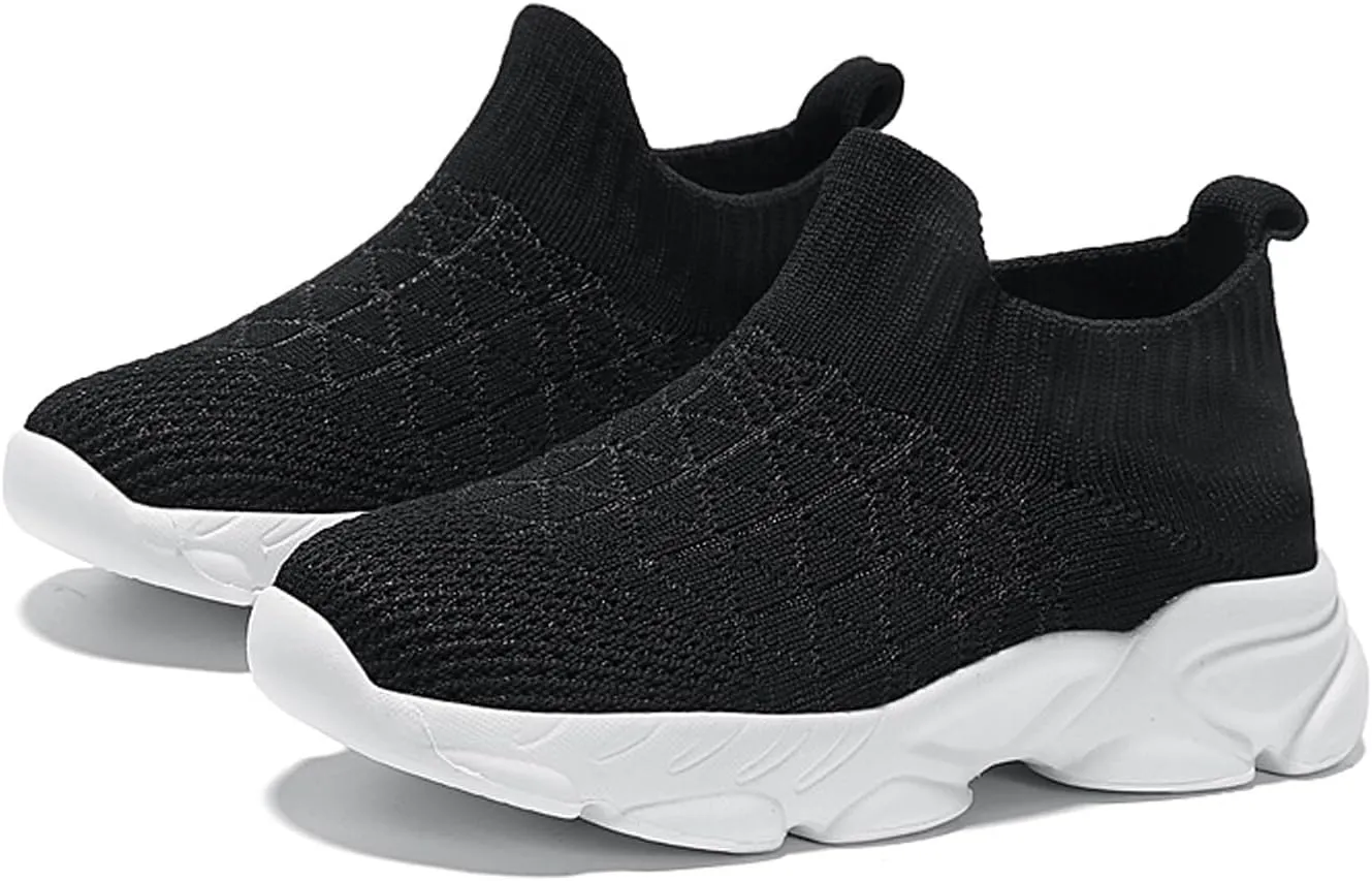 CERYTHRINA Kids Slip On Running Tennis Shoes Breathable Mesh Athletic High Top Casual Sports Walking Shoes Toddler/Little Kids/Big Kids