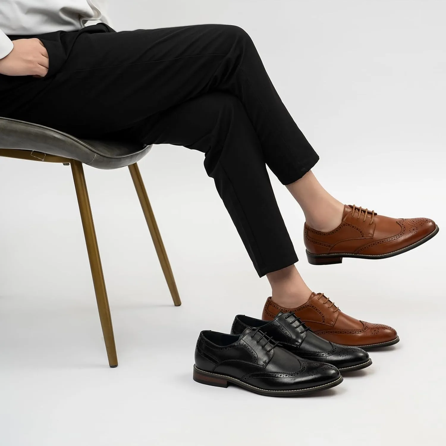CGRRBW Mens Dress Shoes Casual Oxford Shoes Dress Sneakers Business Wingtip Brogue Office Shoes