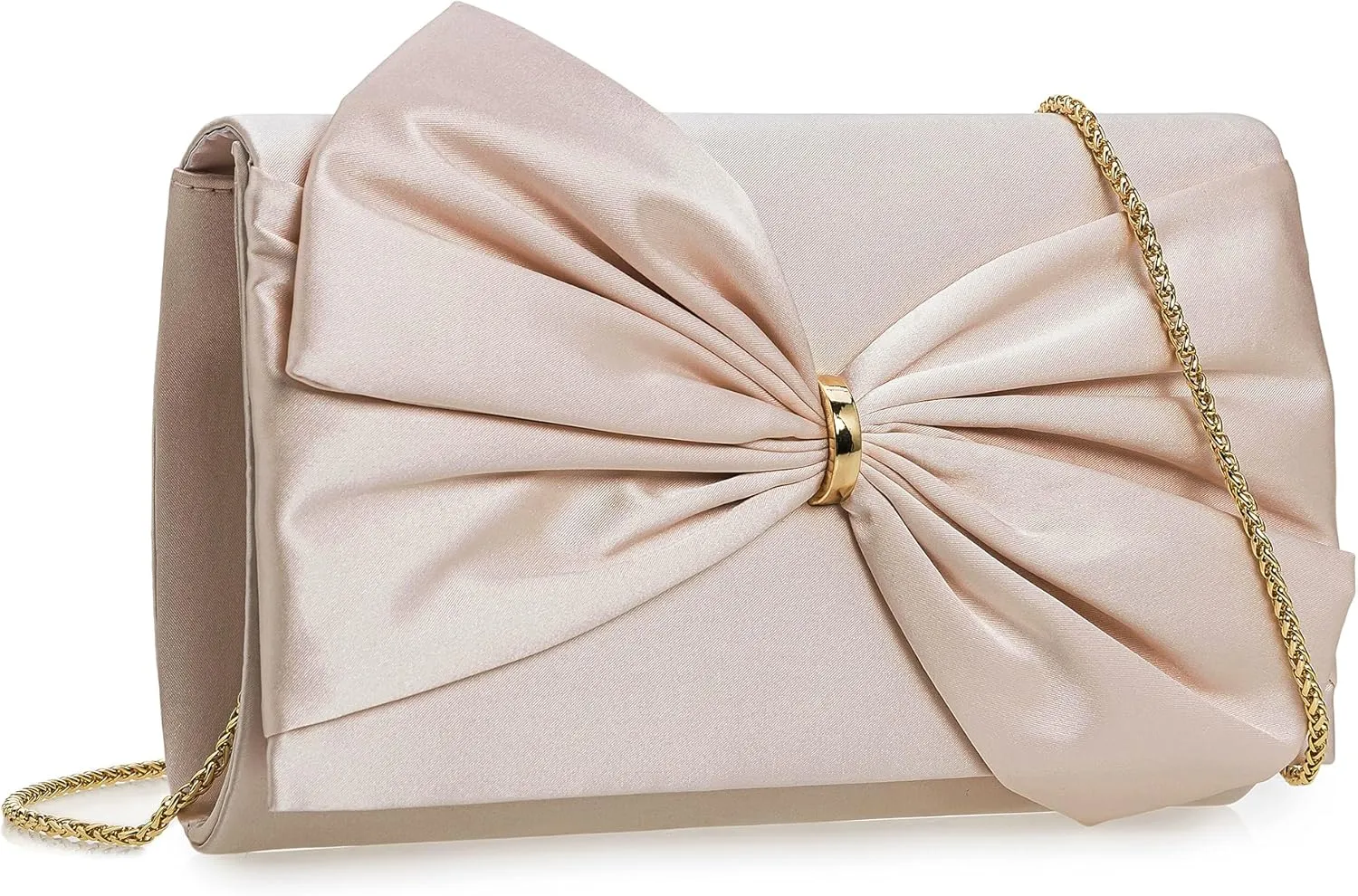 CHARMING TAILOR Satin Bow Formal Bag Women Evening Purse Elegant Clutch Handbag Wedding/Prom/Party