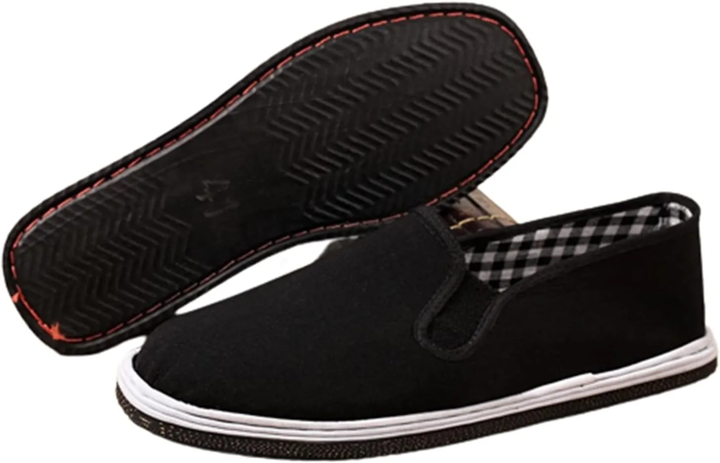 Chaussures De Tai Chi Chinoises, Chaussures D'arts Martiaux Kung Fu En Toile Traditionnelles Chinoises De Pékin Pour Hommes, À Enfiler Tendance, Semelle En Caoutchouc Antidérapante
