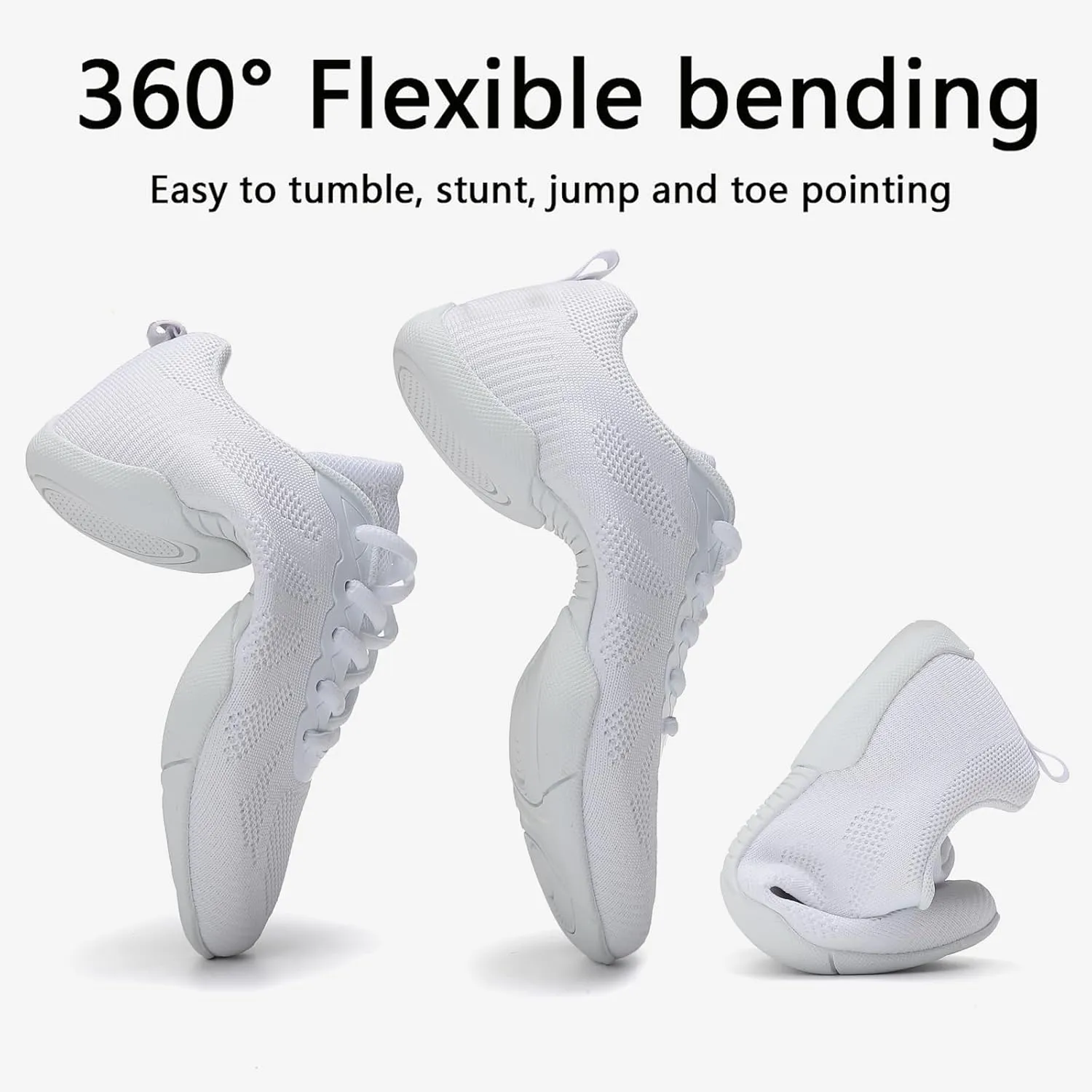 Cheer Shoes Girls Dance Athletic Shoes Women Gymnastic Training and Competition Sports Comfortable mesh Cheerleading Shoes for Kid Youth Adult