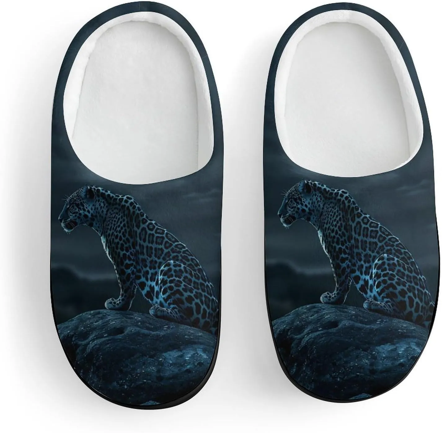 Cheetah Print Soft Slippers for Girls Boys Non-slip Warm House Slippers Cute Home Shoes