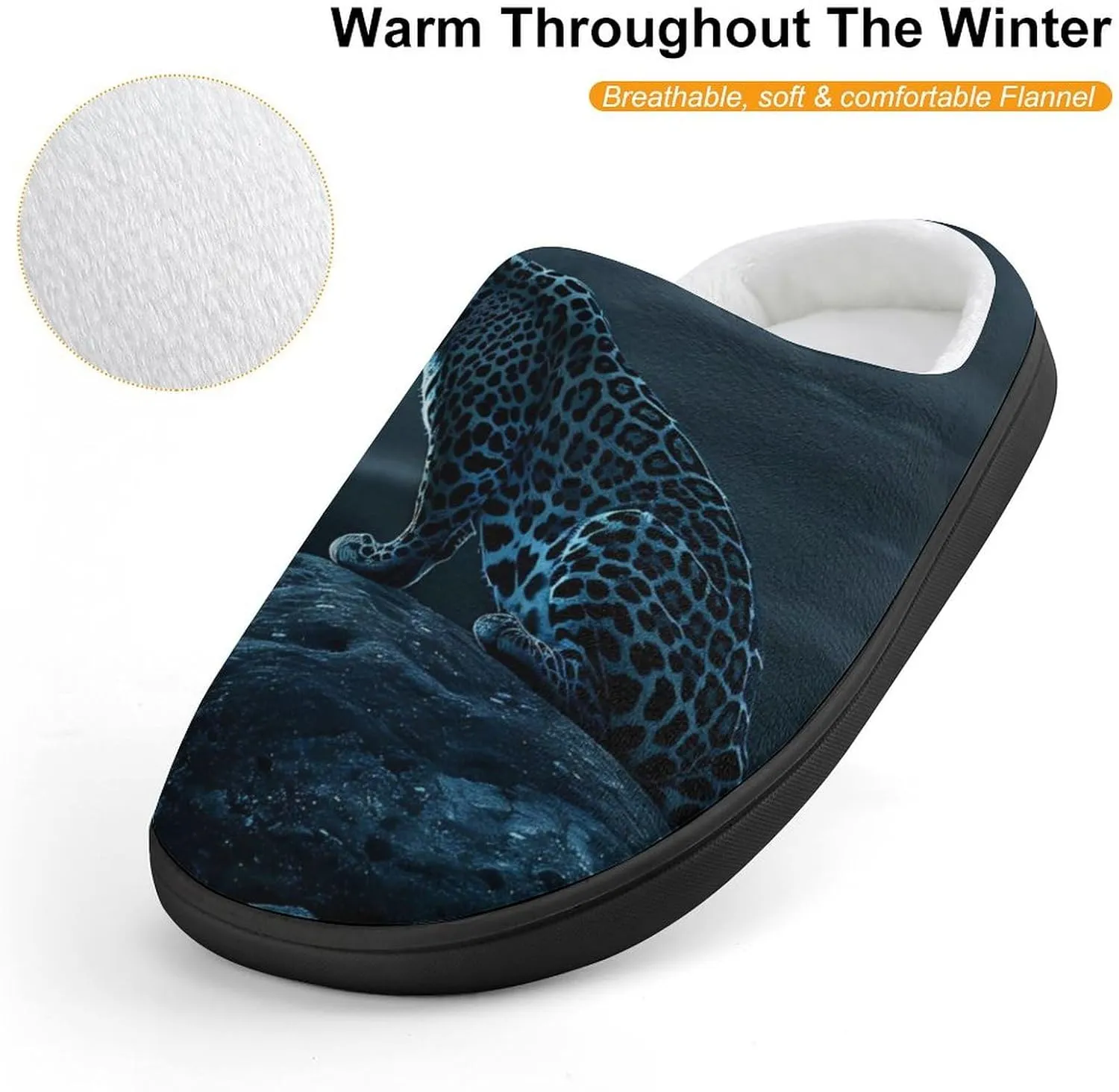 Cheetah Print Soft Slippers for Girls Boys Non-slip Warm House Slippers Cute Home Shoes