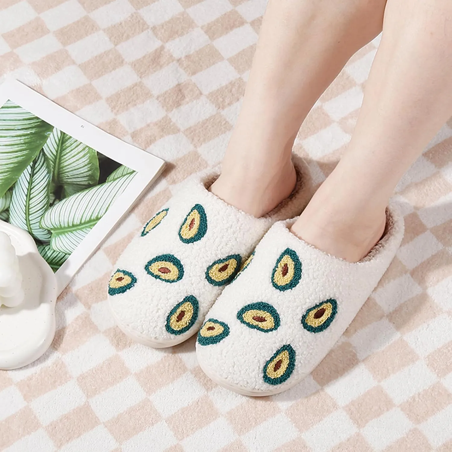 Cherry Slippers for Women Men Fruit Shoes Cute Memory Foam Soft Winter Warm Indoor Outdoor Slippers