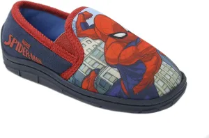 Childs Boys Girls Spiderman Swinging City Slippers