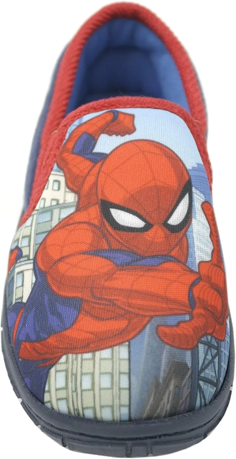 Childs Boys Girls Spiderman Swinging City Slippers
