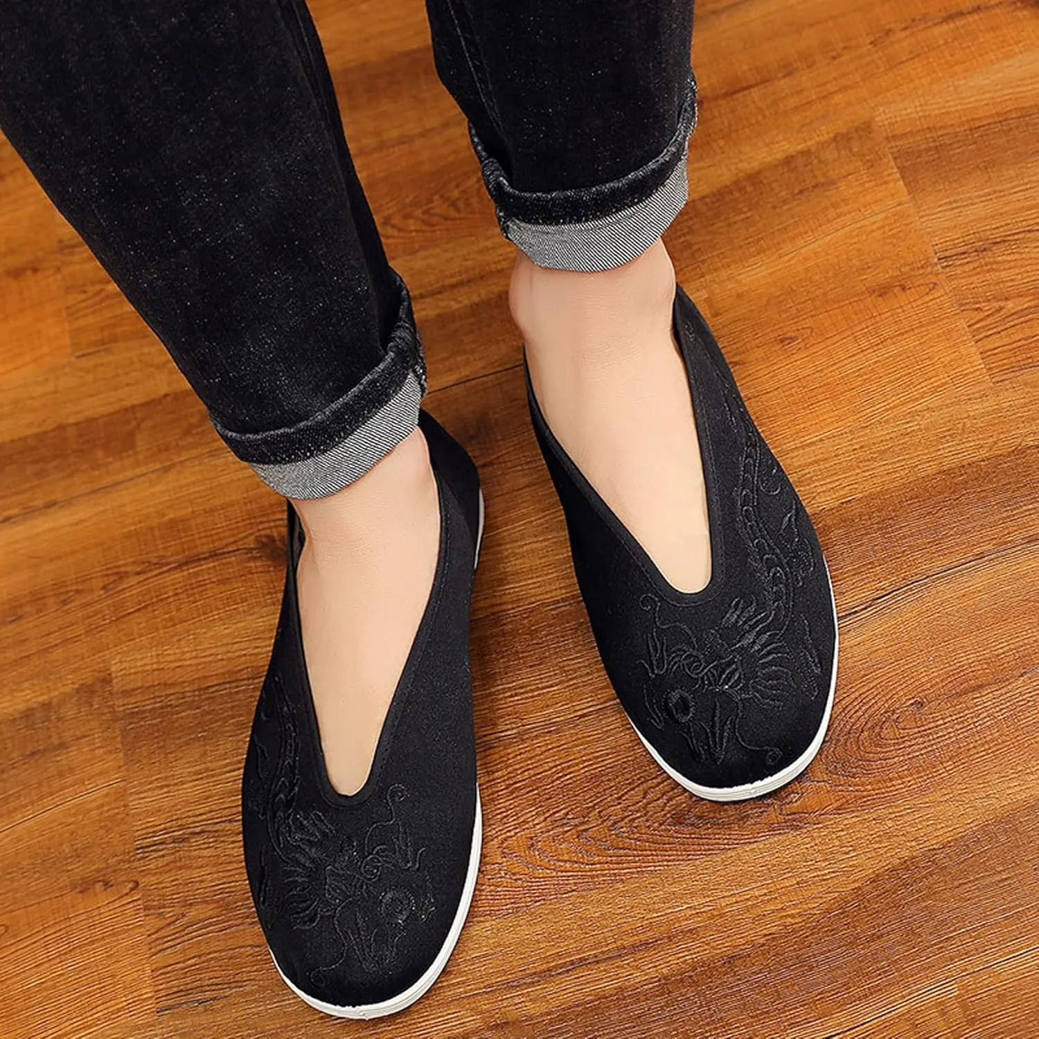 Chinese Slip Ons Shoes Traditional Old Beijing Shoes Kung Fu Tai Chi Cloth Shoes Unisex