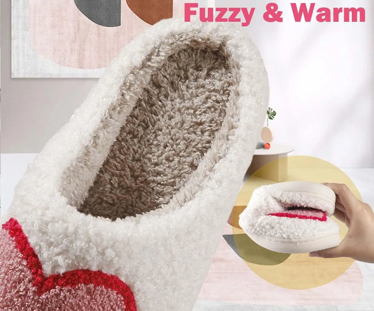 Christmas Slippers For Women Men Indoor Soft Warm Cotton Bedroom Reindeer Slippers House Memory Foam Slippers Cozy Fluffy Fall Winter Home Slippers