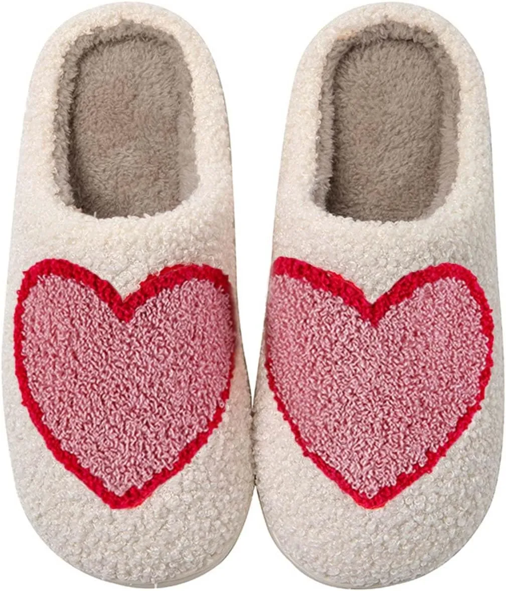 Christmas Slippers For Women Men Indoor Soft Warm Cotton Bedroom Reindeer Slippers House Memory Foam Slippers Cozy Fluffy Fall Winter Home Slippers