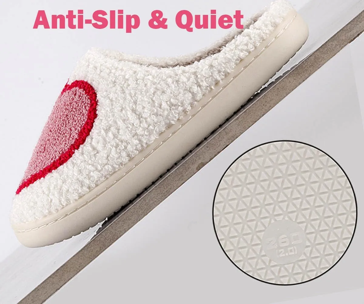 Christmas Slippers For Women Men Indoor Soft Warm Cotton Bedroom Reindeer Slippers House Memory Foam Slippers Cozy Fluffy Fall Winter Home Slippers