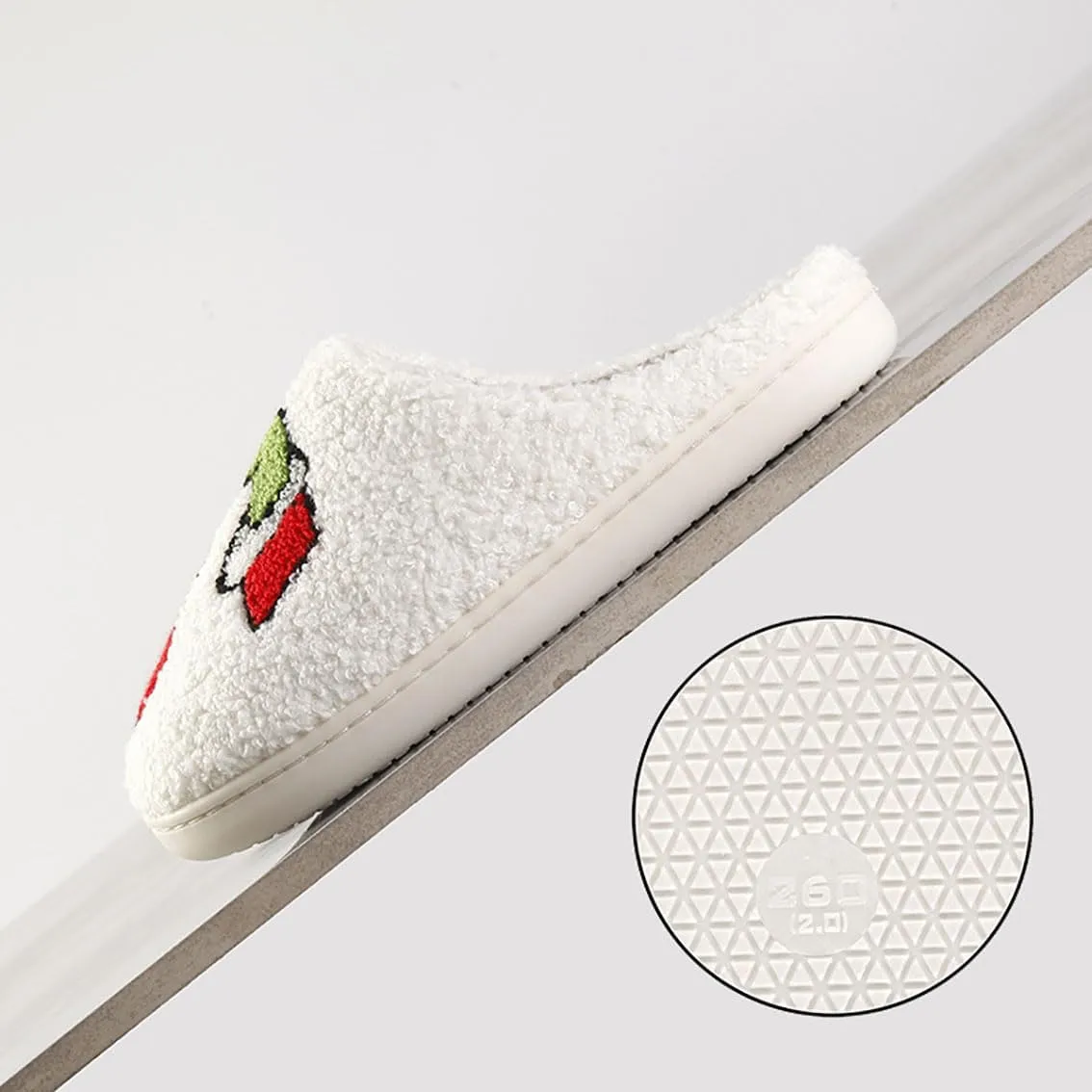 Christmas Tree Slippers for Women and Men - Plush Memory Foam Fluffy Slippers With Thick Bottom - Soft Vintage Home Shoes