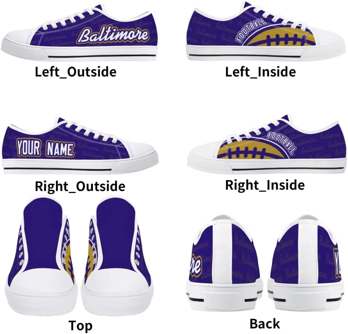 City Custom Low Top Big Logo Canvas Sneakers Shoes Personalized Name Athletic Shoes Fans Gifts for Men Women